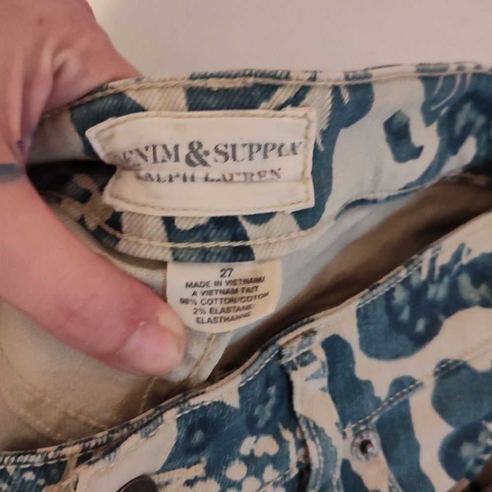 denim & supply ralph lauren jeans size 27 flower print zipper around ankle - Picture 7 of 8